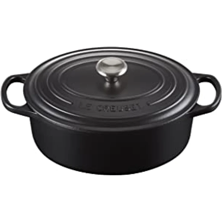Le Creuset Signature Gusseisen-Bräter mit Deckel, Durchmesser 29 cm, Oval, Für alle Herdarten und Induktion geeignet, Volumen: 4,7 l, schwarz matt  – Bild 2