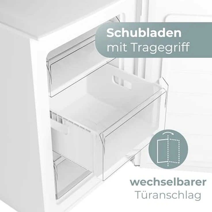 Clatronic GS 102, kleiner Gefrierschrank mit 87 Liter, leise 40 dB, 3 Schubladen, bis zu -18°C, weiß – Bild 5