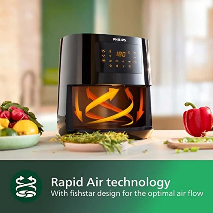 Philips Airfryer 5000 Series, Größe L, 4,1 l (0,8 kg), 13-in-1-Kochfunktionen, Wifi verbunden, 90% weniger Fett mit Rapid Air Technologie, HomeID-App, kompatibel mit Alexa (HD9255/90) – Bild 4