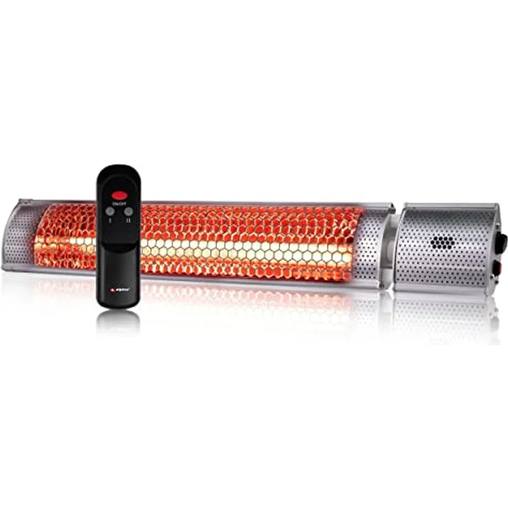 Alpina Heizstrahler Terrasse - Elektrisch - Innen und Außen - Infrarot - Hängend - mit Fernbedienung - 2000W