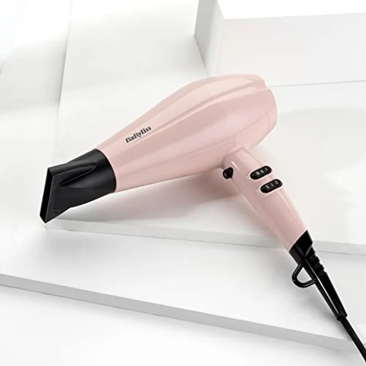 BaByliss 5337PRE Haartrockner Rose Blush 235, 2200 W, DC Motor, Ionen, 2 Geschwindigkeitsstufen und 3 Temperaturen, KaltluftTaste Inklusive schmaler Düse 8 mm, Kabel 2,2 m Leichtgewicht 429 g, rosa – Bild 5