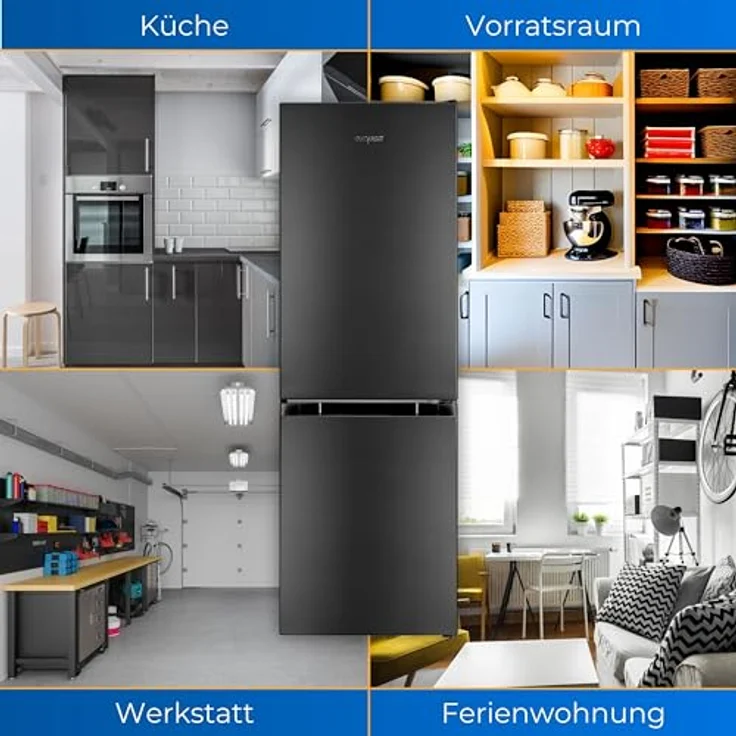 Exquisit Kühl-Gefrierkombination KGC231-60-E-050C inoxlook-az | 157 l Nutzinhalt | 4-Sterne-Gefrieren | Alarm – Bild 5