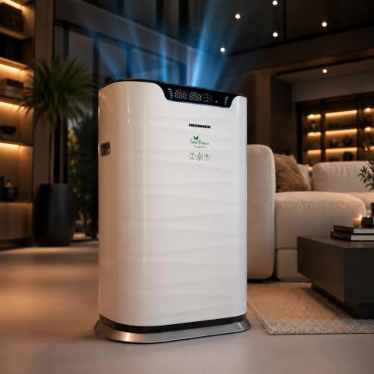 Heinner HPA-600WIFI Luftreiniger, CADR 600 m³/h, für Räume bis 72 m², Touch-Bedienung, WLAN-Steuerung, HEPA-H11-Filter, Weiß – Bild 5