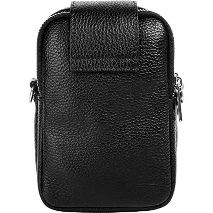 Samantha Look Umhängetasche, echt Leder, Made in Italy, 2 Hauptfächer, abnehmbarer Schultergurt, 19 cm hoch – Bild 4
