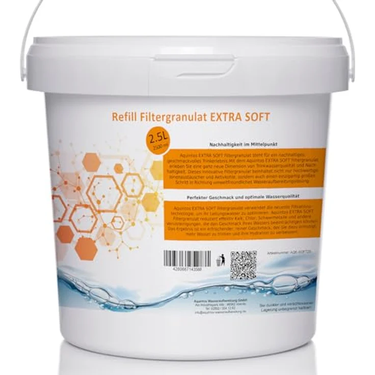Refill Filtergranulat Ersatz für BWT soft und Aarke Pure Clean + Taste EXTRA SOFT Filtergranulat von Aquintos (2,5L ESOFT) – Bild 1