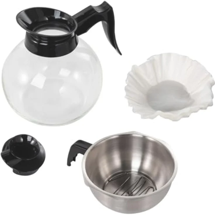GastroHero Filterkaffeemaschine, Edelstahl, 2 Liter mit Glaskanne, konstante Brühtemperatur, Warmhalteplatte – Bild 6