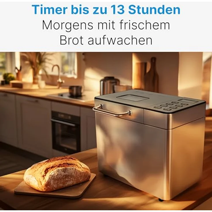 ProfiCook Brotbackautomat PC-BBA 1282, vollautomatischer Brotbackautomat mit Timer, 13 Programmen, Edelstahlgehäuse, 1500 g Kapazität – Bild 2