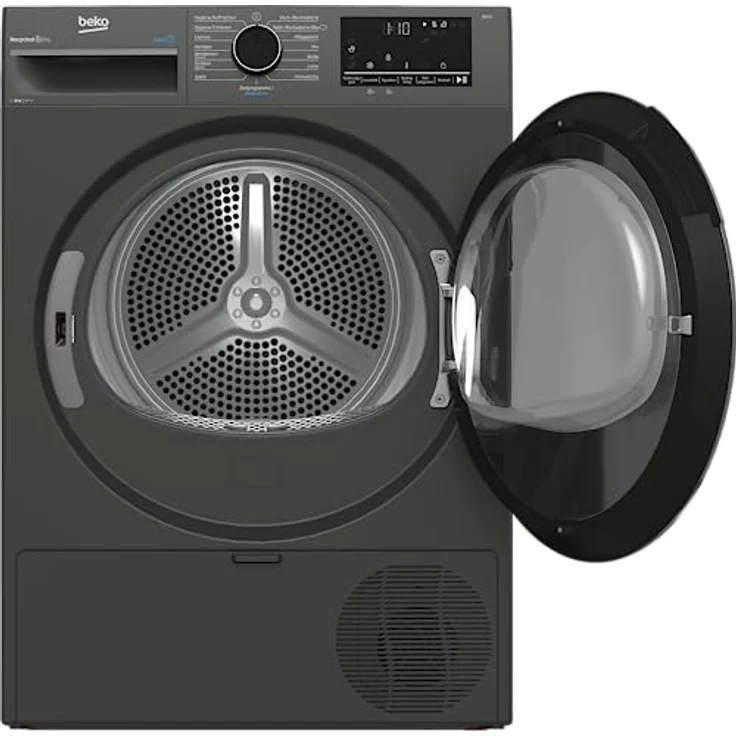 Beko B3T22491M Wäschetrockner Serie b300, 8 kg, Frontlader, Wärmepumpentrockner, 15 Programme, Sensortrocknung, Dampffunktion, Silent-Programm, Allergikergeeignet, Säulenfähig, Manhattan Gray – Bild 3