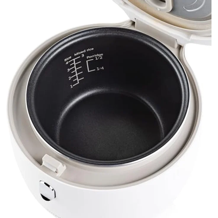 Vitinni Reiskocher, LED-Display, Touch-Steuerung, einfaches Kochen von Reis, antihaftbeschichtet, kompaktes Design, weiß, Warmhaltefunktion, 1 l, Für 1-4 Personen, inkl. Löffel & Messbecher – Bild 3