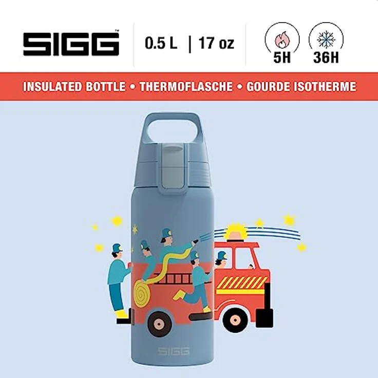 SIGG - Isolierte Trinkflasche Kinder - Shield Therm Kids - Für kohlensäurehaltige Getränke geeignet - Auslaufsicher - Spülmaschinenfest - BPA-frei - 90% recycelter Edelstahl - 0,5L - Preisvergleich – Bild 2