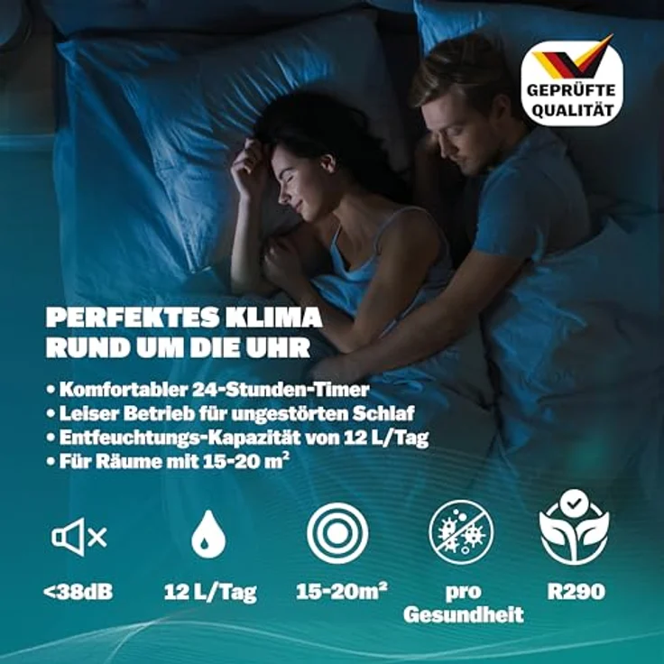 Monzana® Luftentfeuchter elektrisch 15-20m² 12L/Tag LED-Display 24-Std-Timer Raumentfeuchter Bad Wohnung Luftreiniger Allergiker, effizient & leistungsstark – Bild 5