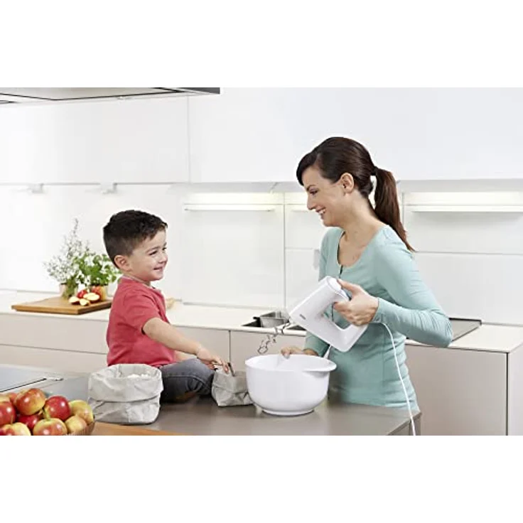 Braun MultiMix 3 Handmixer HM 3105, 500W, 5 Geschwindigkeitsstufen + Turbo-Funktion, inkl. Schneebesen, Knethaken, PowerBell Mixfuß und 600 ml Mix- und Messbecher, weiß – Bild 6