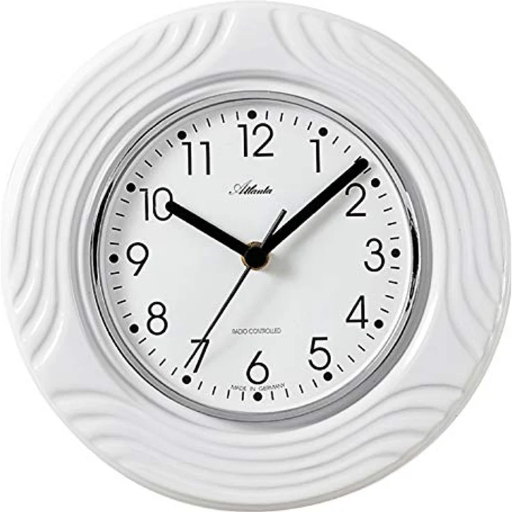 Atlanta Funk Küchenuhr Edel-Keramik Weiß - 6020