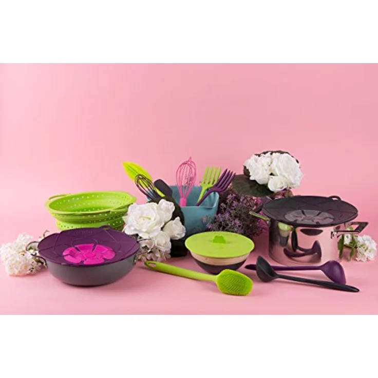 Kochblume Pfannenspatel, Wender aus Vollsilikon, hitzebeständig bis 300 °C, 29 cm, lime – Bild 5