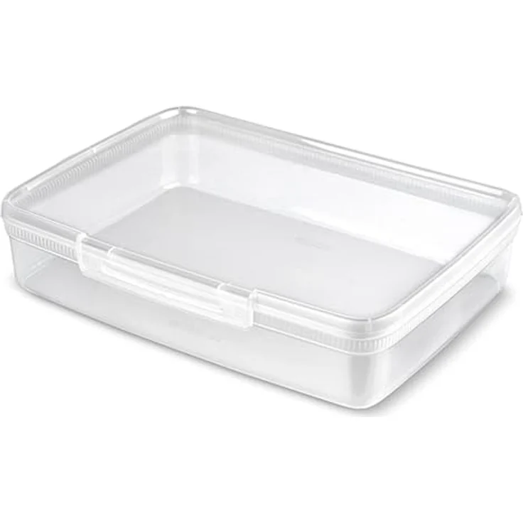 Curver Snapbox Lunchbox, Kunststoff 4,4 L mit Klickverschluss, transparent, Mikrowelle Spülmaschine Kühlschrank stapelbar – Bild 1