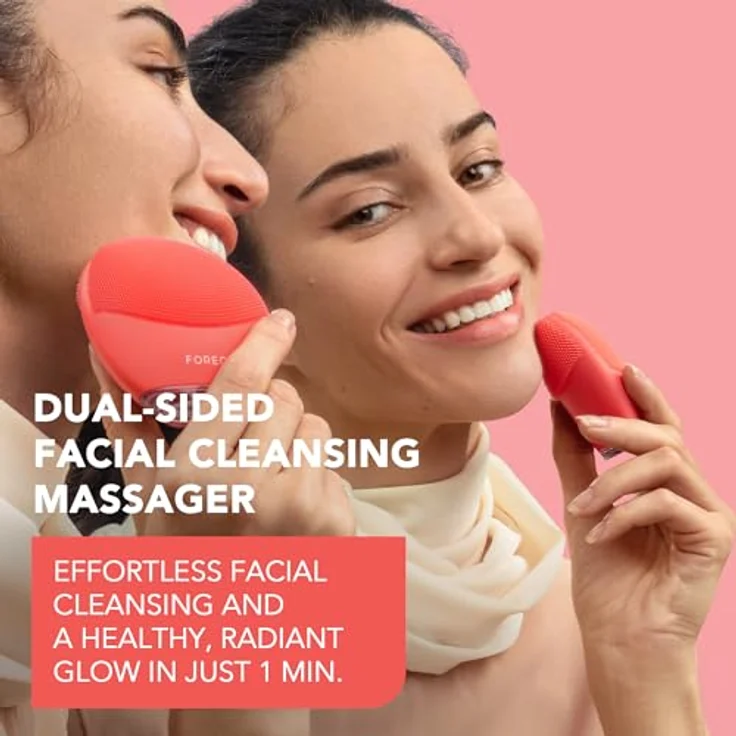 FOREO LUNA™ 4 mini Coral, Gesichtsreinigungsbürste mit 8.000 T-Sonic™ Pulsationen, zweiseitiger Anwendung und 30-sekündigem Glow-Boost-Modus – Bild 2