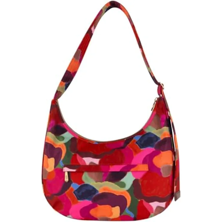 Oilily Veerle Hamel Schultertasche 33 cm, elegante Handtasche aus strapazierfähigem Polyester mit Reißverschlussfach und mittellangem Riemen
