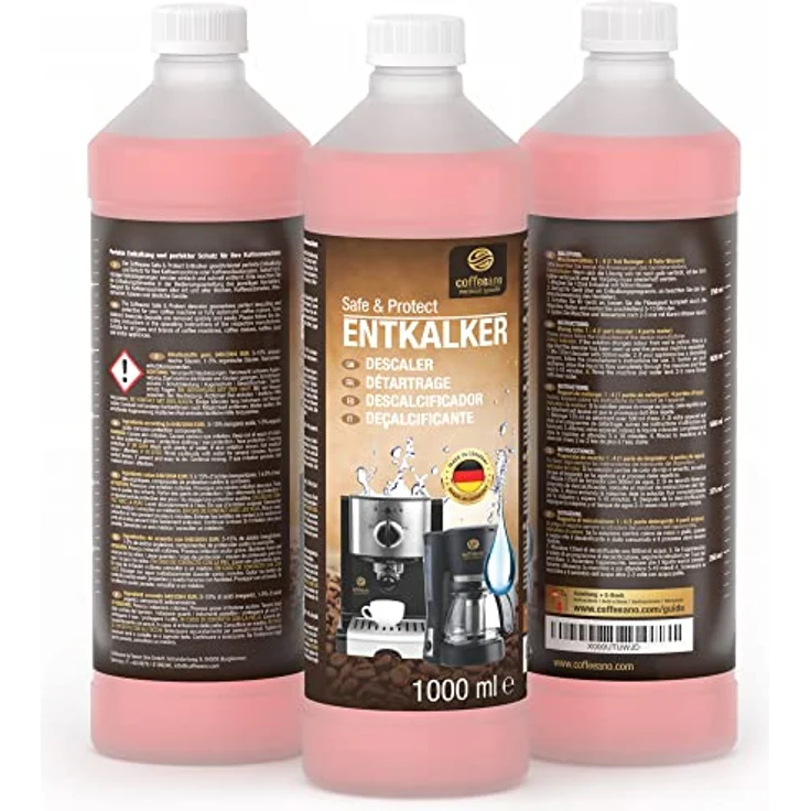 Coffeeano 1000ml Entkalker für Kaffeevollautomaten und Kaffeemaschinen, 8 Anwendungen, für Delonghi, Siemens, Jura, Krups, Made in Germany – Bild 2