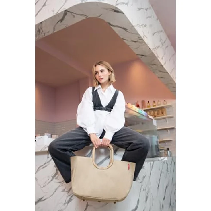 reisenthel Loopshopper L Frame, Einkaufstasche aus hochwertigem Cord in Beige mit 25 l Volumen, stabiler Aluminiumrahmen und wasserabweisendem Material – Bild 9