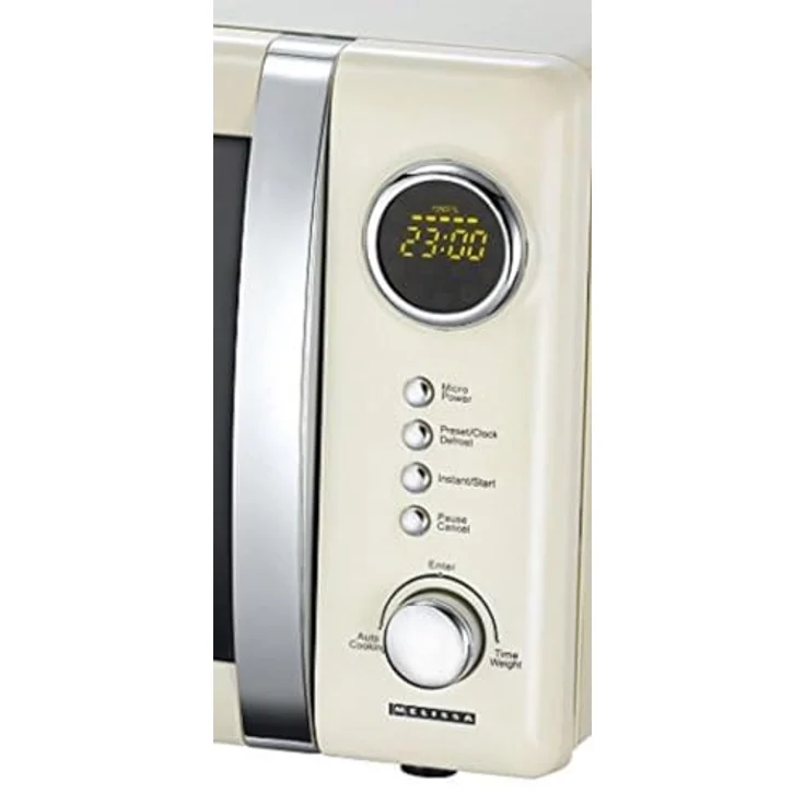 Melissa 16330108 Classico Retro Mikrowelle, Standgerät, 20 Liter Garraum, 700 Watt, creme – Bild 4