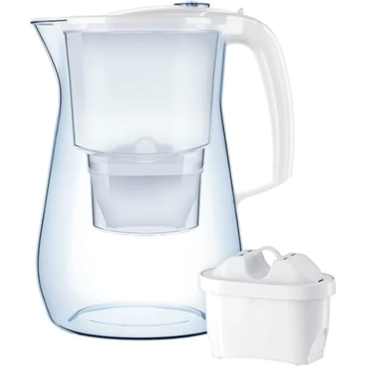 AQUAPHOR Onyx weiß inkl. 1 MAXFOR+ Filterkartusche-Premium-Wasserfilter in Glasoptik zur Reduzierung von Kalk, Chlor & Schwermetallen, Kunststoff, Volumen 4,2 l – Bild 2