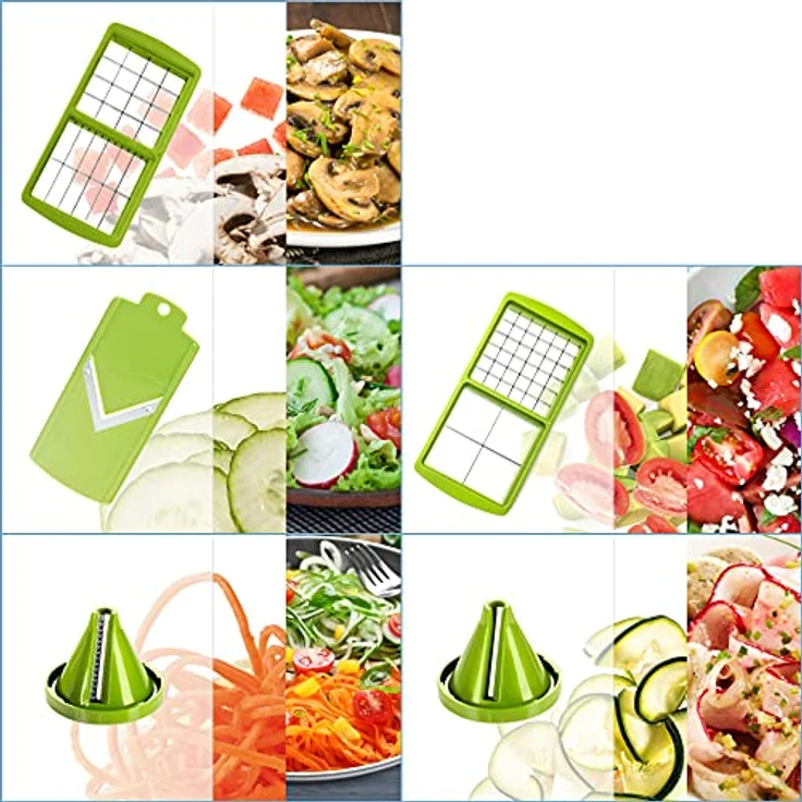Genius Nicer Dicer smart, 16 Teile, Gemüseschneider, grün – Bild 3