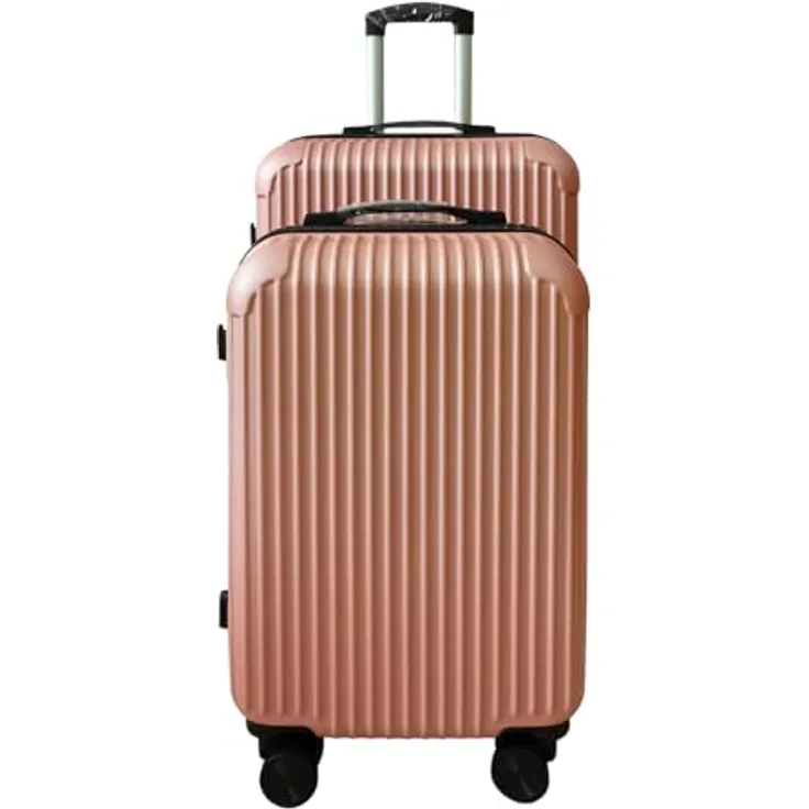 NTK-Collection Frenzi Rosegold, Hartschalenkoffer 2er-Set mit 80 l Volumen, rosa, inkl. Zahlenschloss und leichtläufigen Rollen