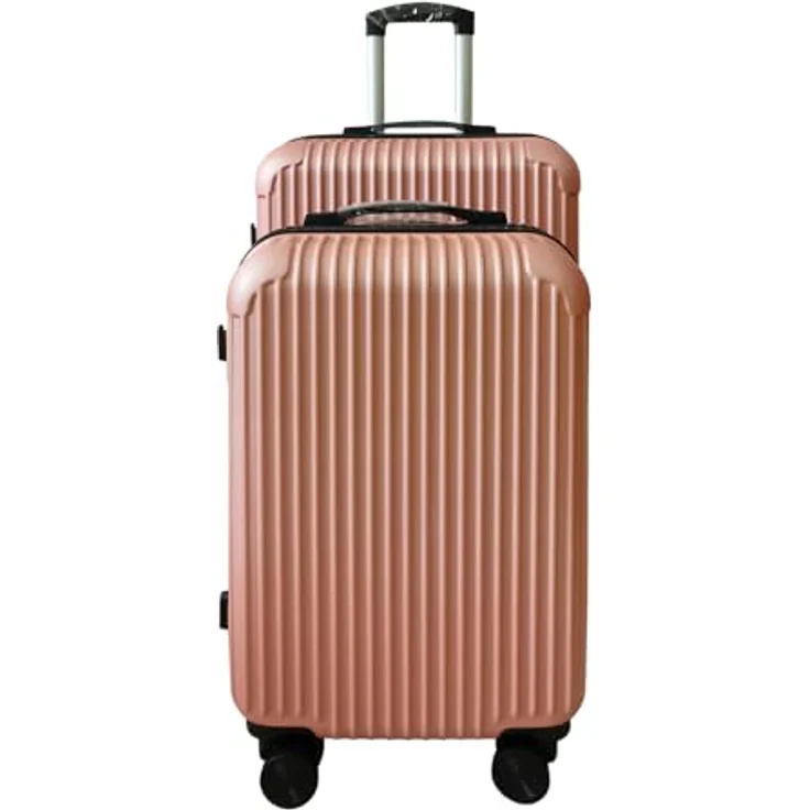 NTK-Collection Frenzi Rosegold, Hartschalenkoffer 2er-Set mit 80 l Volumen, rosa, inkl. Zahlenschloss und leichtläufigen Rollen – Bild 1