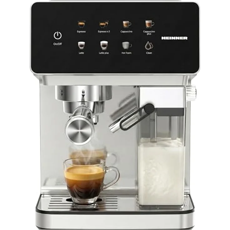 Heinner HEM-LK20DMLK Espressomaschine, 20 Bar Pumpdruck, 1350W, 1,6L Wassertank, externes Milchsystem – Bild 1
