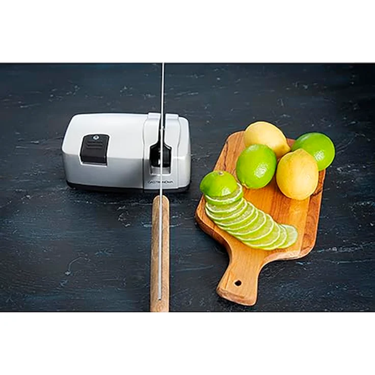 Gastronoma 18310012, Elektrischer Messerschärfer mit 20 Keramikstäben, Silber – Bild 5