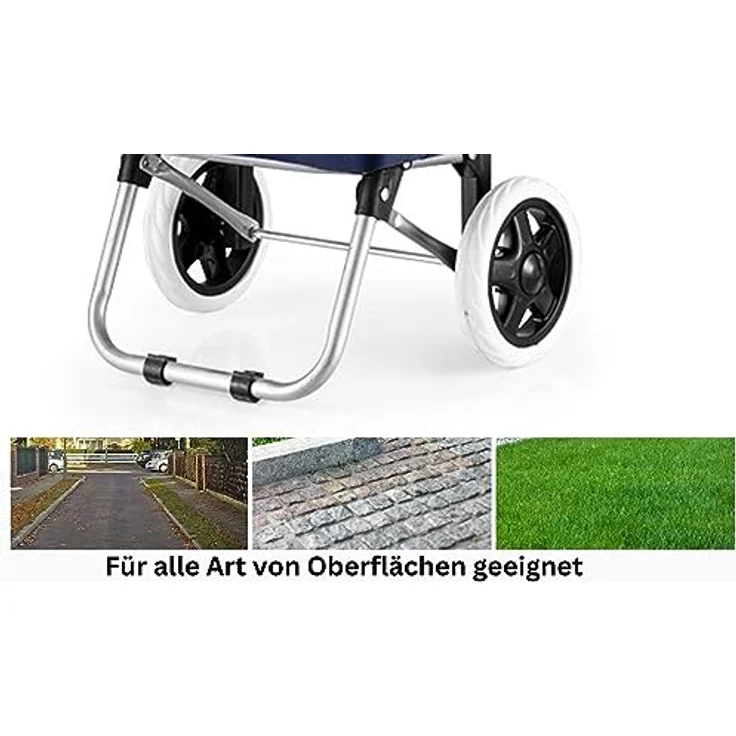56 L Einkauf Trolley Einkaufswagen Shopping Trolley Tasche Aluminium Stabil Schwarz – Bild 5