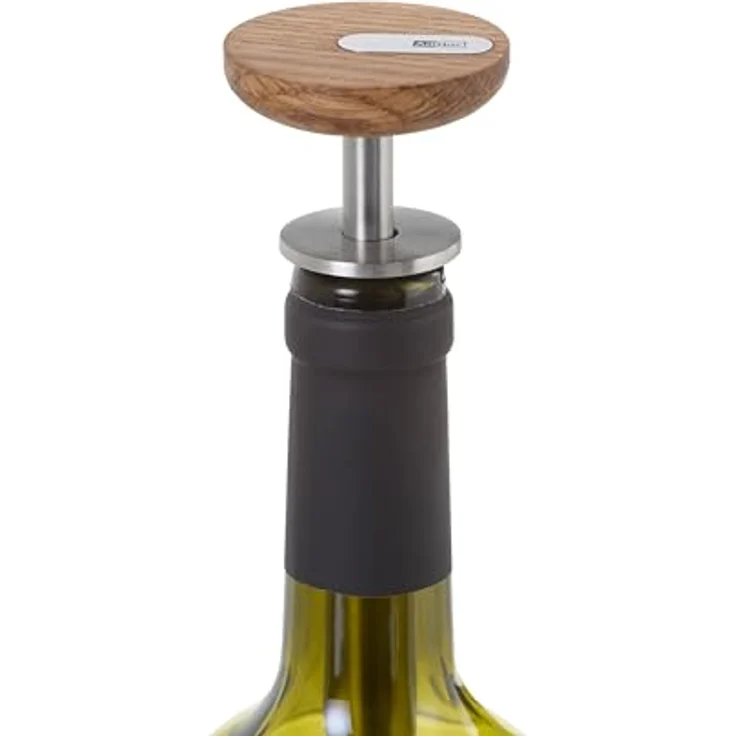AdHoc FV83 Wein Vakuumpumpe CASQ, luftdichter Verschluss aus Eichenholz, optimal für Kühlschranktür, sorgt für längeren Geschmack und Frische – Bild 3
