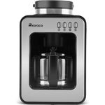 Karaca Espressomaschine Grindmaestro Filter-Kaffeemaschine mit Eingebauter Kaffeemühle, Inox, 0,56L Volumen, 600W, Anti-Tropf-System, One-Touch-Steuerung, Warmhaltefunktion