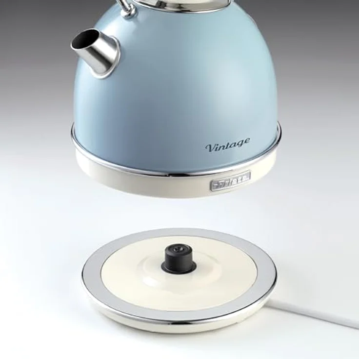 Ariete 2877 Kabelloser Wasserkocher Vintage, 1,7 L, 2200 W, blau, Rostfreier Stahl – Bild 3