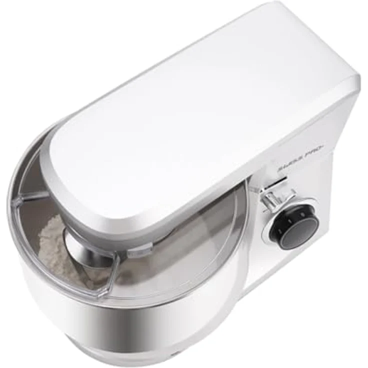 Swiss Pro+ Küchenmaschinen, rührgeräte & mixer - Teigknetmaschine mit Spritzschutz mit Einfüllöffnung - 2200W - Edelstahl - Silber - 10L – Bild 2