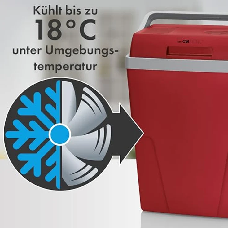 Clatronic KB 3713 thermoelektrische Kühlbox, A++, 25L, Energiesparfunktion, rot – Bild 5