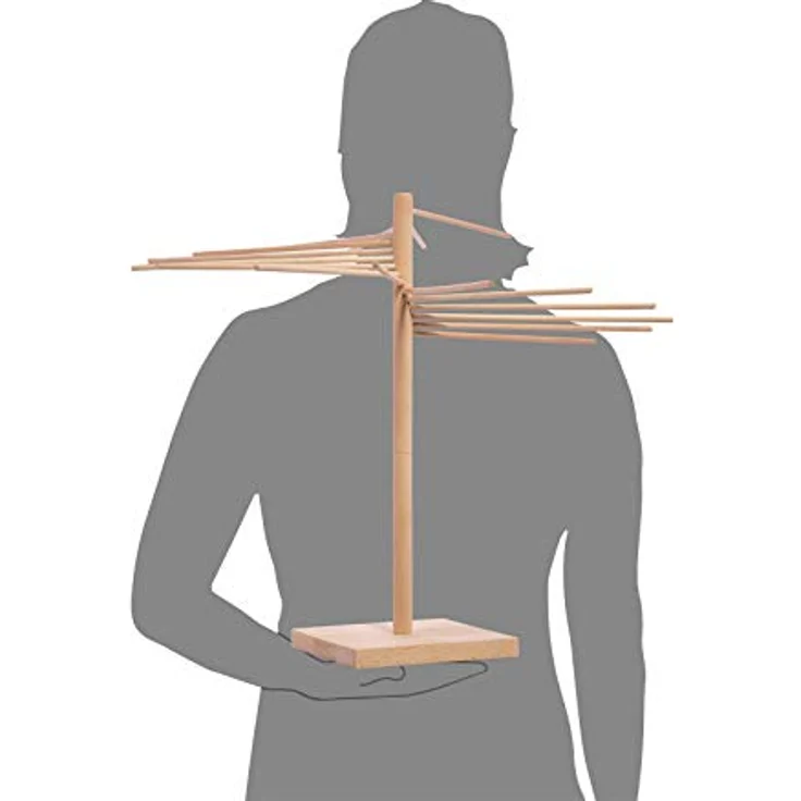 Sänger Pastatrockner XXL demontierbar aus Holz Nudeltrockner | Gesamthöhe 50 cm | 16 abnehmbare Arme | Armlänge 30 cm | Geschütztes Design | Stabile Basis zum problemlosen trocknen selbstgemachter Pasta – Bild 6