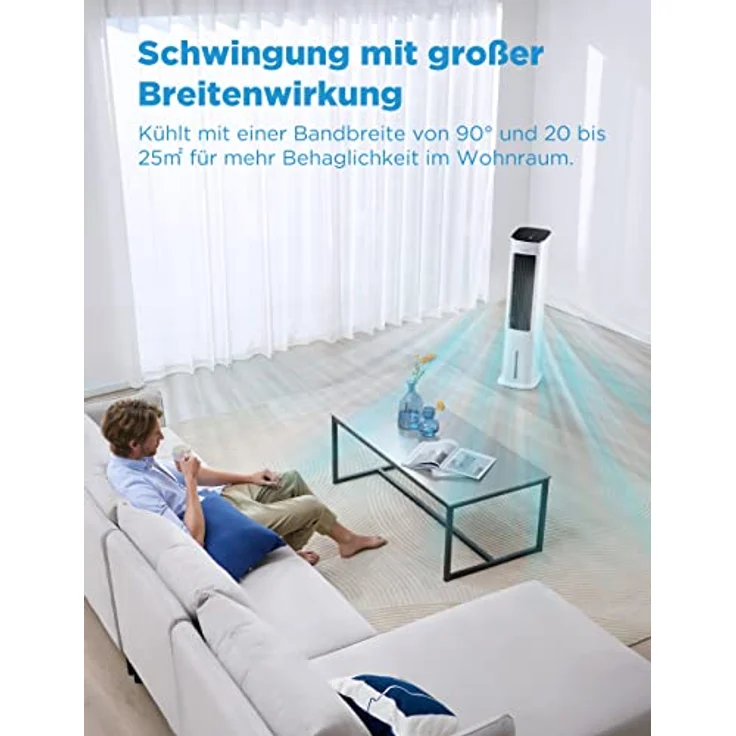 Midea AC100-20ARB mobiler Luftkühler, 55 Watt, 5L – Bild 4