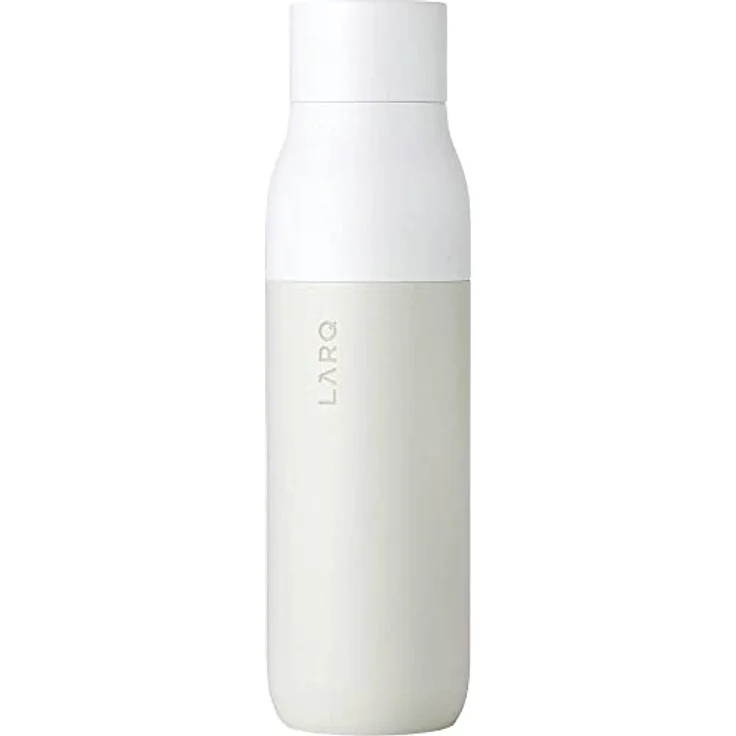LARQ Bottle Twist Top 500ml - Isolierte Edelstahl-Trinkflasche | Thermoskanne, BPA-frei | Wiederverwendbare Wasserflasche für Camping, Büro und Reisen | Hält Getränke kalt und heiß, Granite White – Bild 1