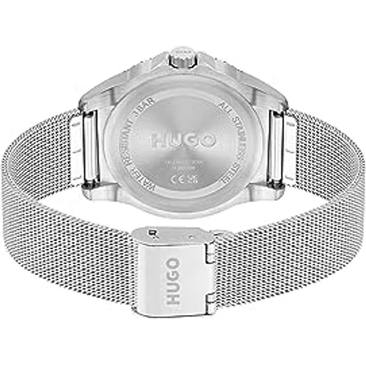 HUGO Multi Zifferblatt Quarz Uhr für Damen Kollektion #Dance, Silbernes Edelstahl-Mesh-Gliederarmband, 36 mm Gehäusedurchmesser, Wasserabweisend bis 3 bar – Bild 3
