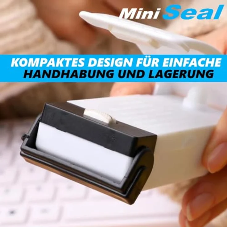 MiniSeal Mini Folienschweißgerät Vakuumierer Vakuumiergerät, Handschweißer Einschweißgerät Portabler Tüten Verschweißer [2er Set] – Bild 3