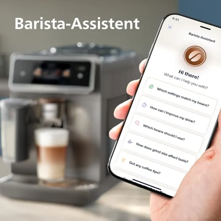 Philips LatteGo Pro Aromis Series 8000, Kaffeevollautomat mit 1,9 l Wassertank, integriertem Mahlwerk und 1500 W, Grau – Bild 9