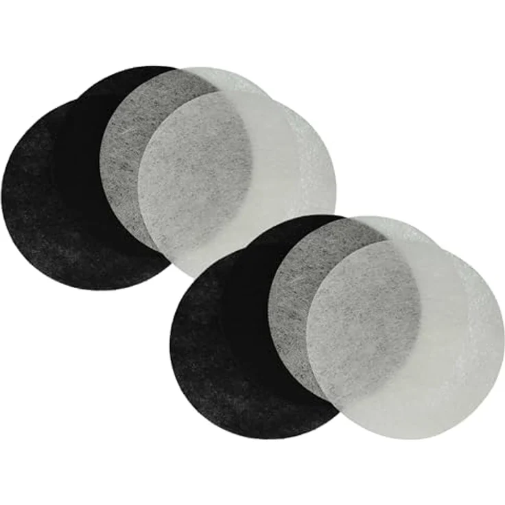 vhbw 8-teiliges Filter-Set für Fritteuse, 4x Aktivkohlefilter und 4x Fettfilter, kompatibel mit Moulinex T-41, T-42, T-43, schwarz/weiß – Bild 1