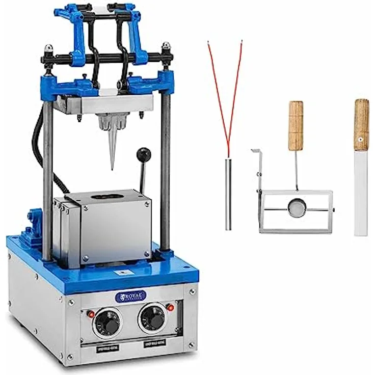 Royal Catering Waffeleisen für Eiswaffeln - 50 - 60 Waffeln/h - 74 x 124 mm - in Blau
