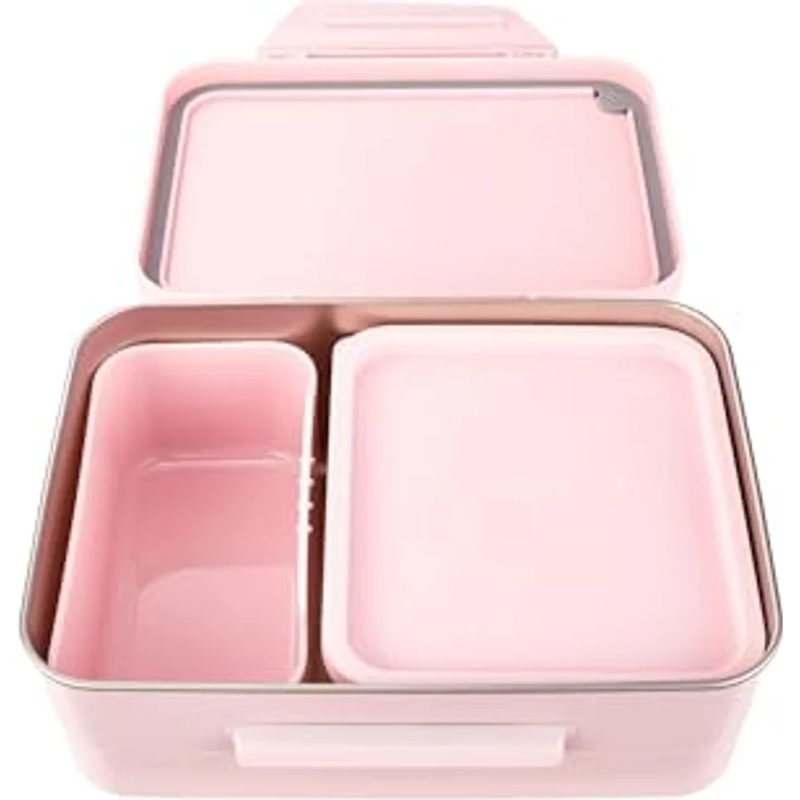 Satch Lunchbox Stainless Steel, 100% Metall, rosa, 2 herausnehmbare Einsätze, spülmaschinengeeignet – Bild 3
