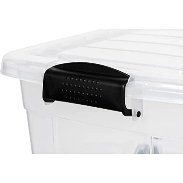 Kreher 3 Stück Aufbewahrungsbox Master mit Deckel aus transparentem Kunststoff. Nutzvolumen 21, 32 und 55 Liter. Stapelbar und nestbar. Einsehbar mit Deckel. – Bild 3