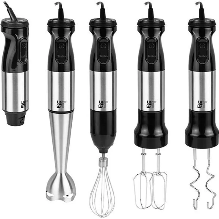 Lafe Mixer mit BZL001, Stabmixer, Schwarz, Silber