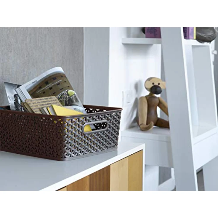 Curver Cesta My Style 13L, dekorativer Korb aus Polypropylen in Chocolate, 35 x 13 x 30 cm – Bild 5
