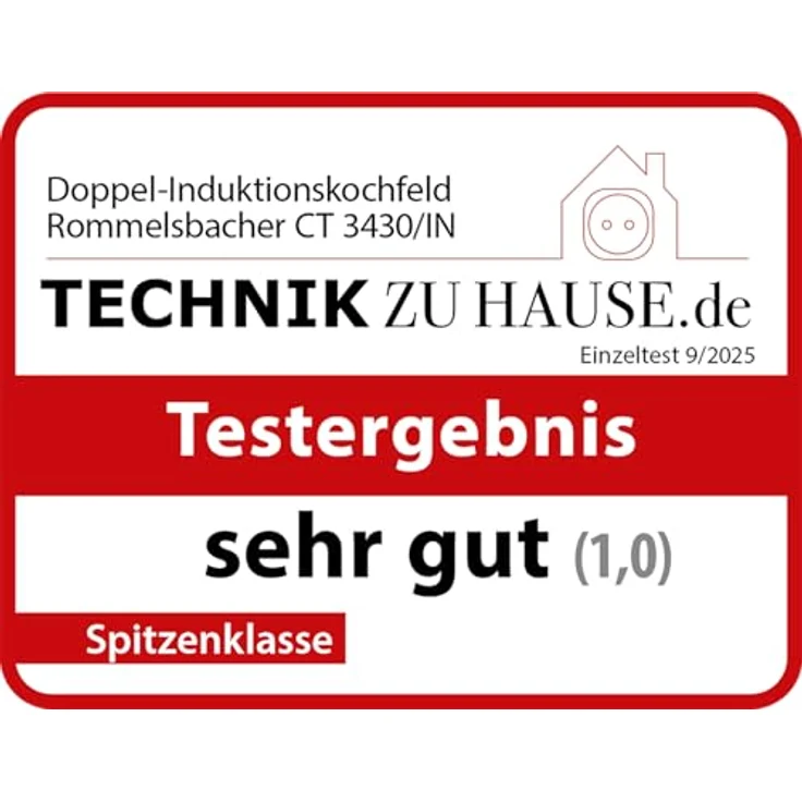 Rommelsbacher CT 3430/IN Doppelkochplatte Induktion, 3400W, 2 Kochzonen, Slider Touch-Bedienung, Schwarz – Bild 5