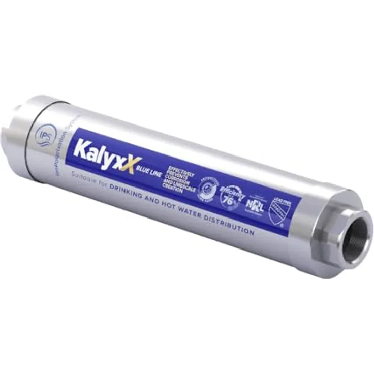 Sapho Swiss Aqua IPS Kalyxx BlueLine Wasserenthärter, G 1, Edelstahl, antibakterieller Wasserfilter, Silber